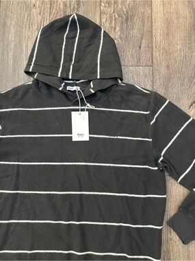 Katin Soft Fleece Hooded Sweater Hoodie Men’s Sz M Washed Black (Brownish) White